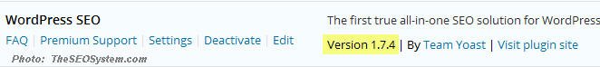wordpress seo yoast version check
