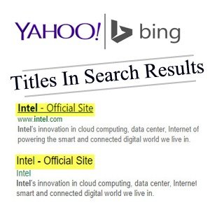 titles not showing on yahoo and bing