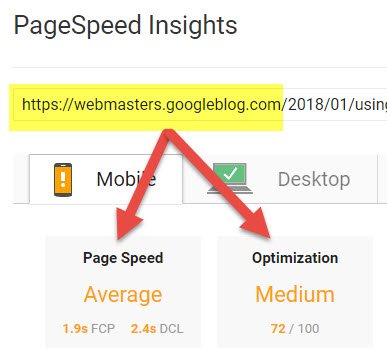 googleblog-pagespeed-results