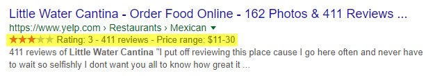 schema markup improves SERP results